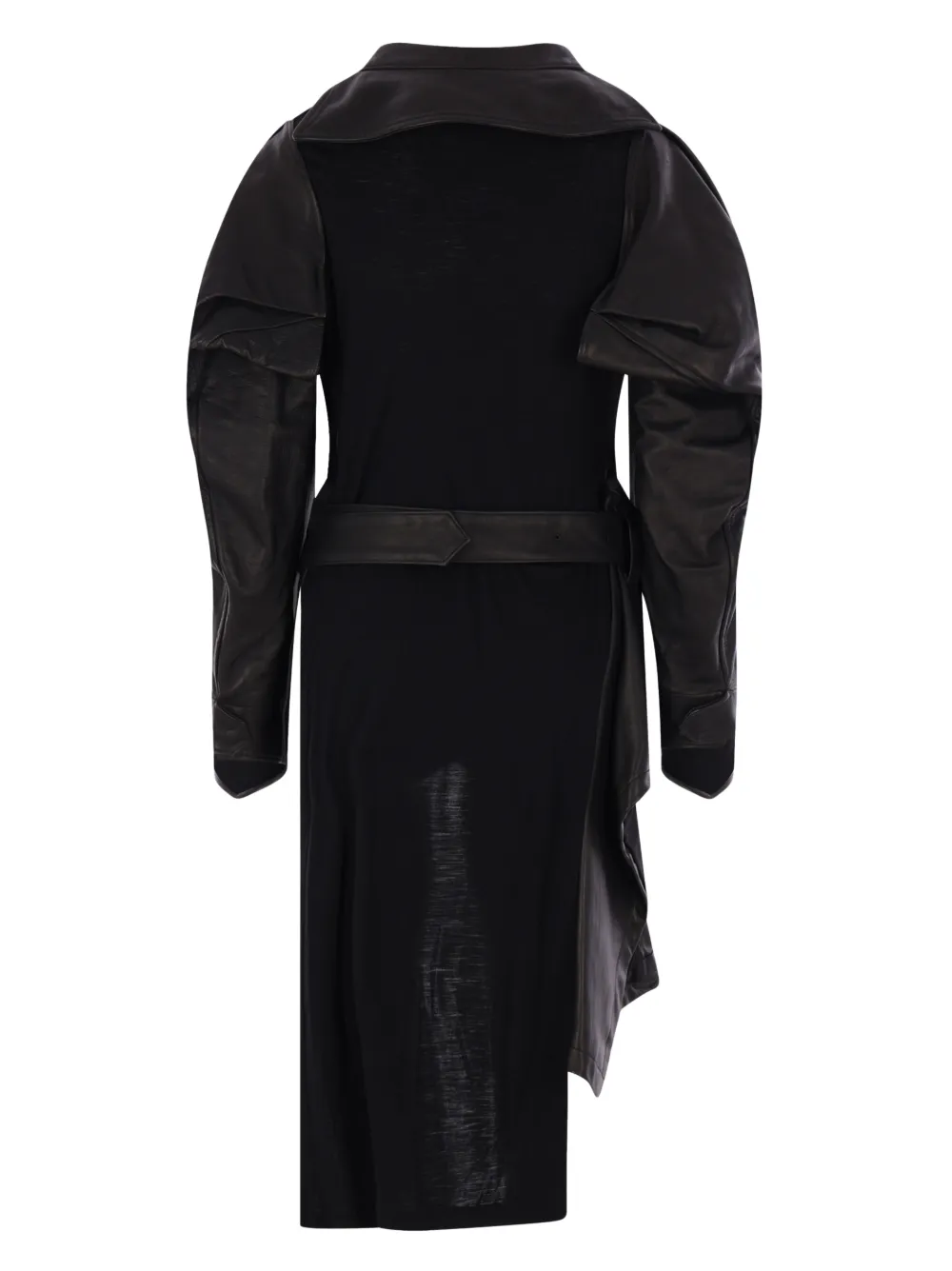 Yohji Yamamoto belted puff-sleeve coat - Zwart