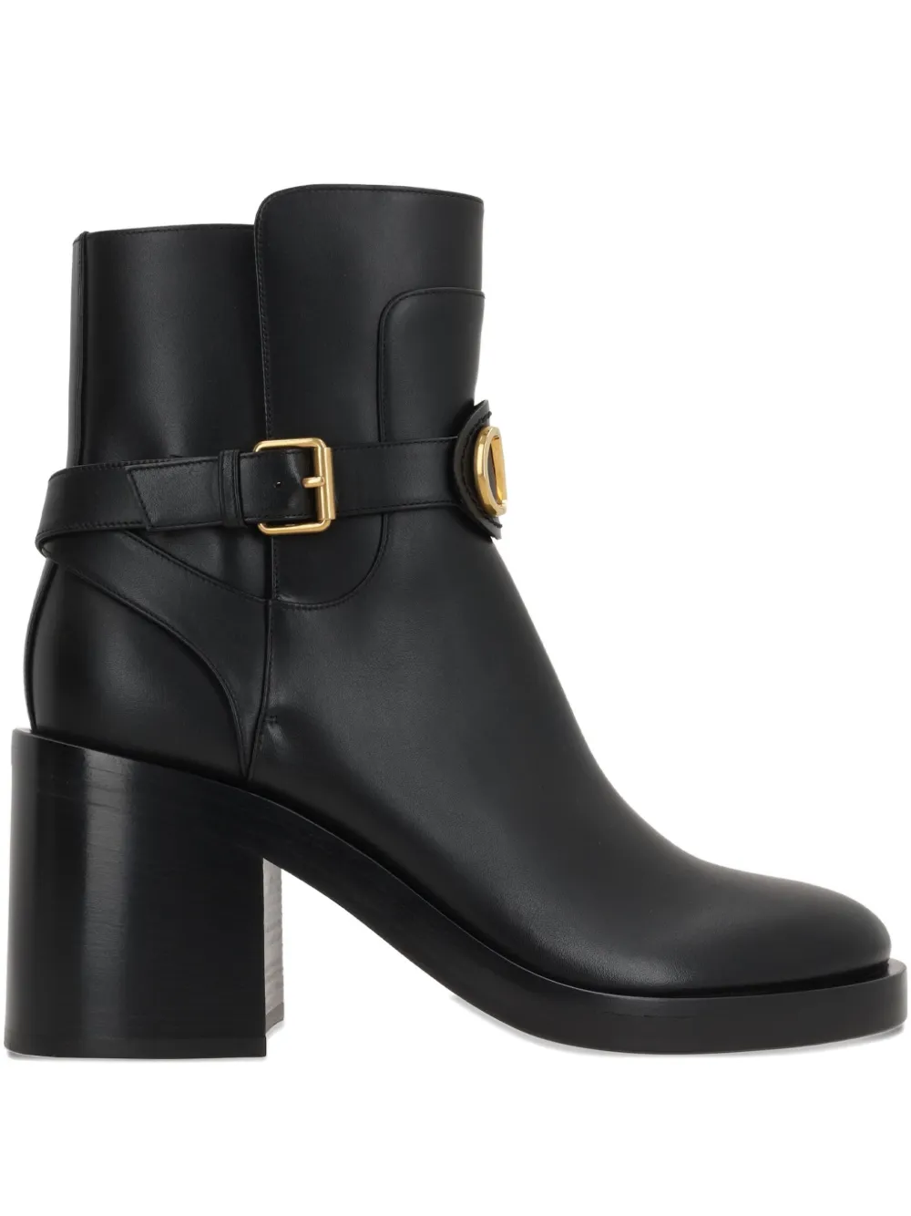 Valentino Garavani 70mm buckle-strap logo boots Black