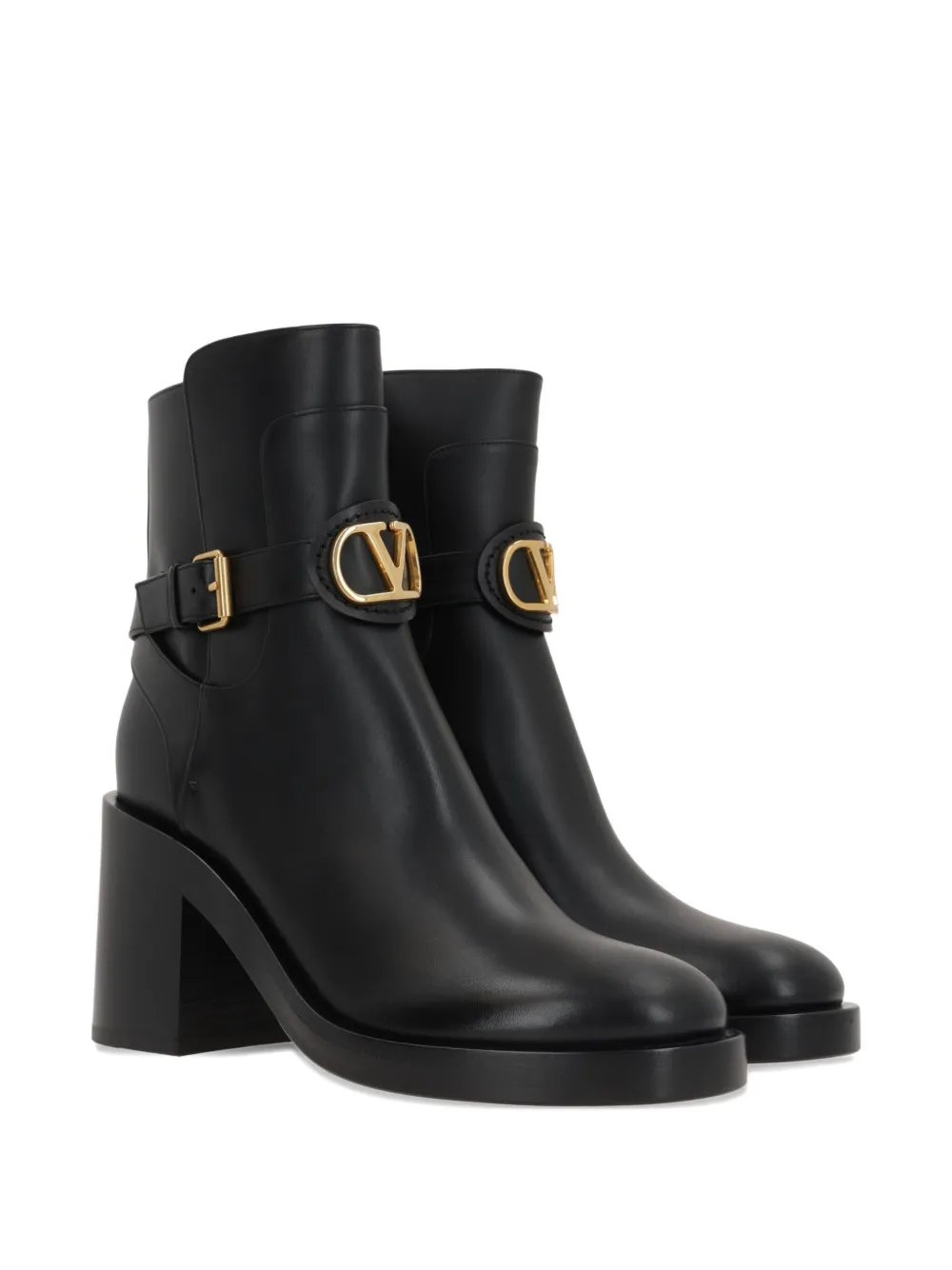 Valentino Garavani 70mm buckle-strap logo boots Black