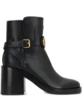 Valentino Garavani 70mm buckle-strap logo boots - Black