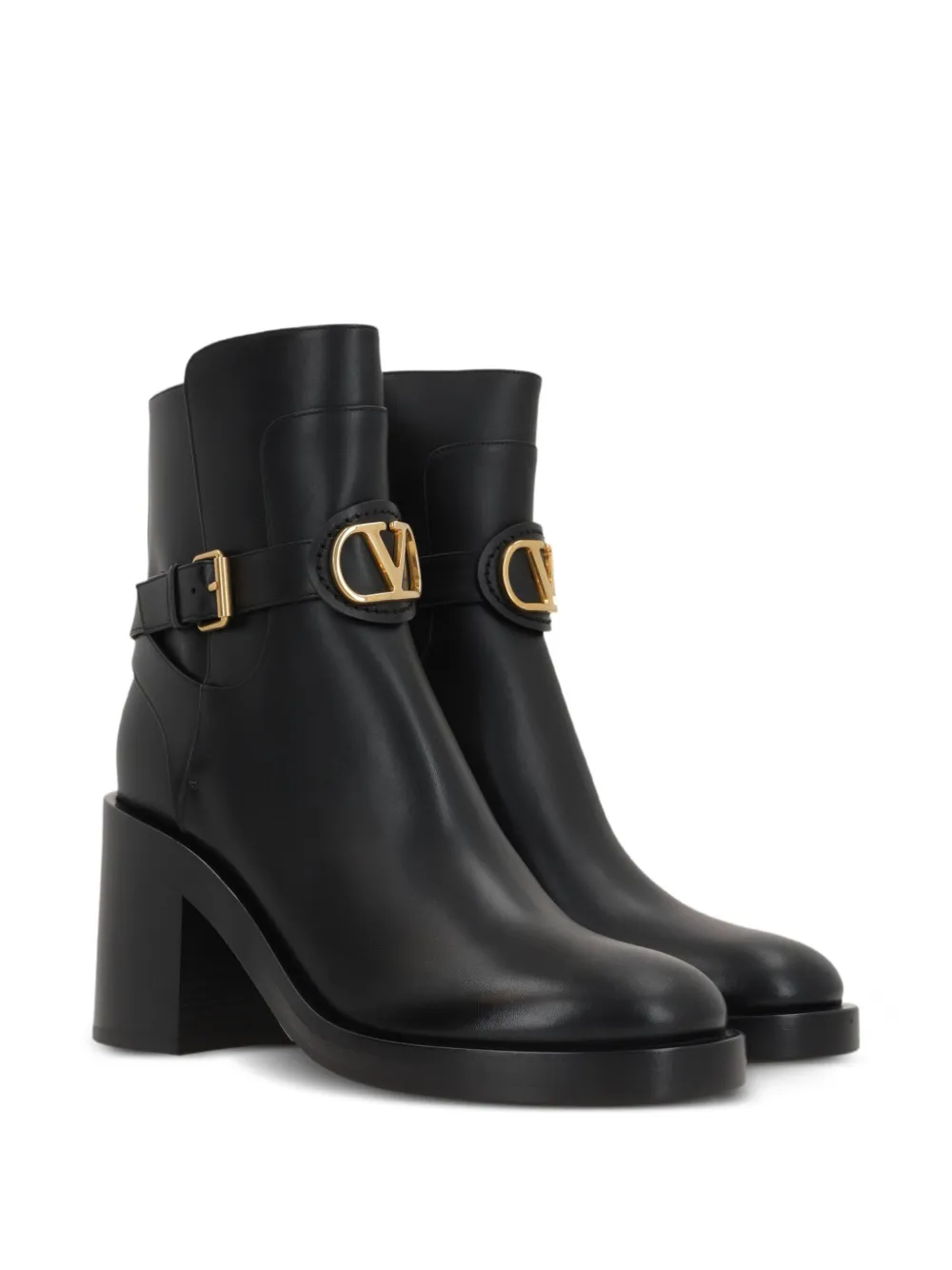 Valentino Garavani 70 mm laarzen met gespbandje en logo Zwart