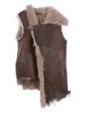 Ann Demeulemeester shearling-panelled leather gilet - Brown