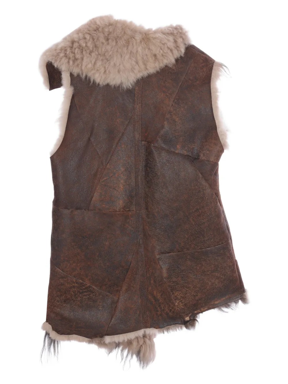 Ann Demeulemeester shearling-panelled leather gilet | Waistcoats & Gilets | Image 2