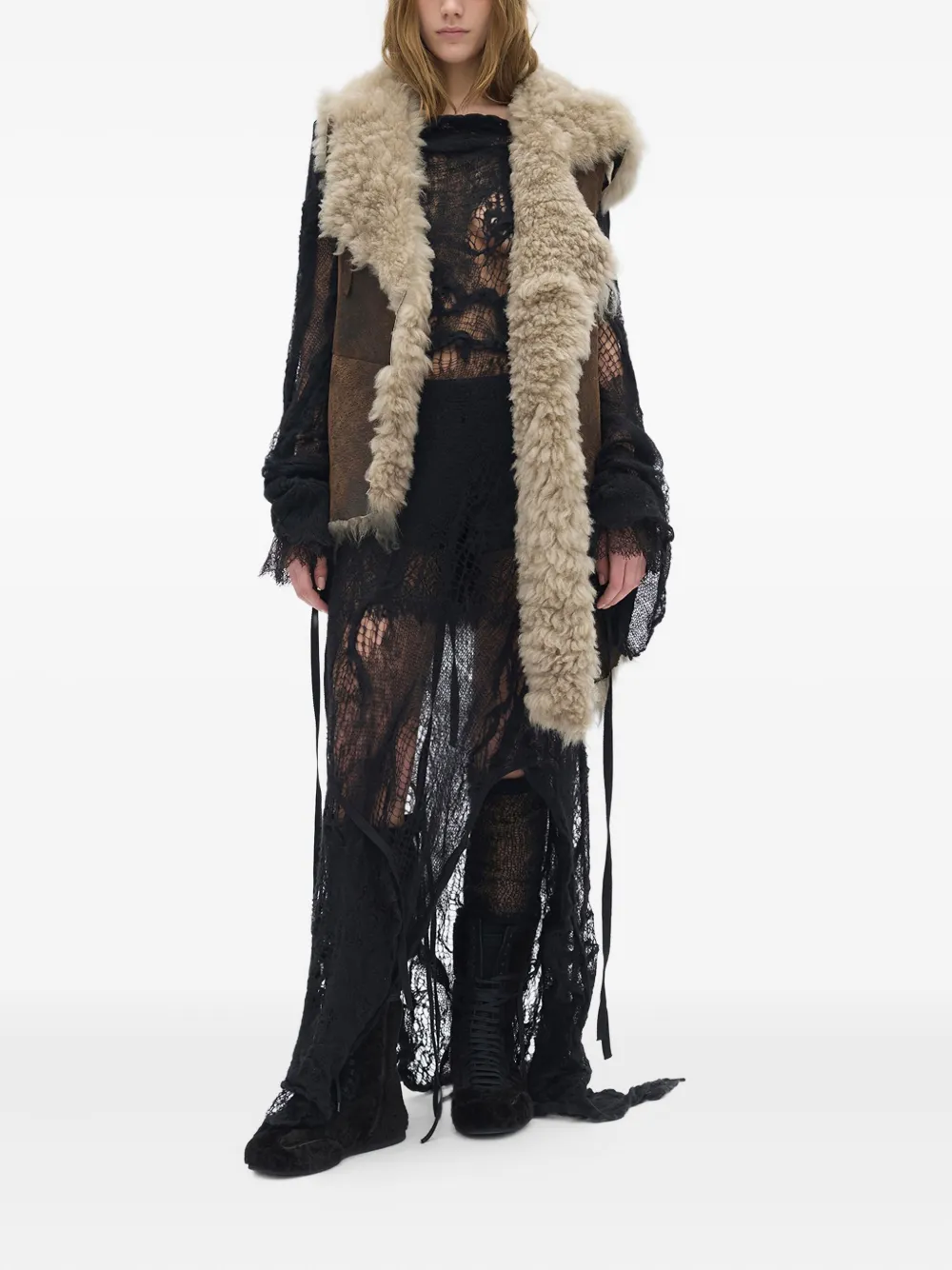 Ann Demeulemeester Aleid shearling-collar gilet | Waistcoats & Gilets | Image 2