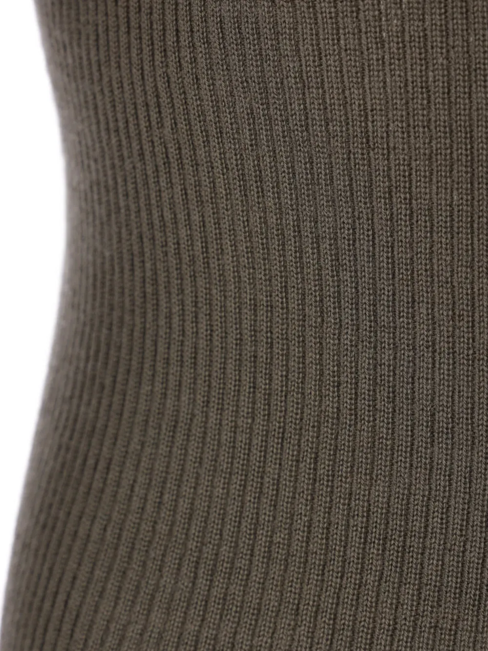 Rick Owens Ribbed High-neck Sweater In Brown