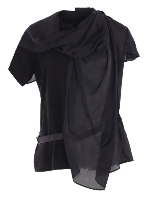 sacai blusa drapeada con cinturón
