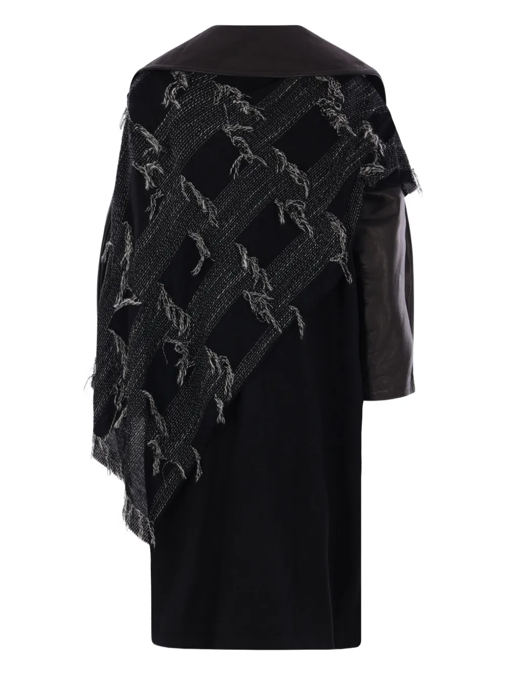 Yohji Yamamoto Leather-panel Coat In Black