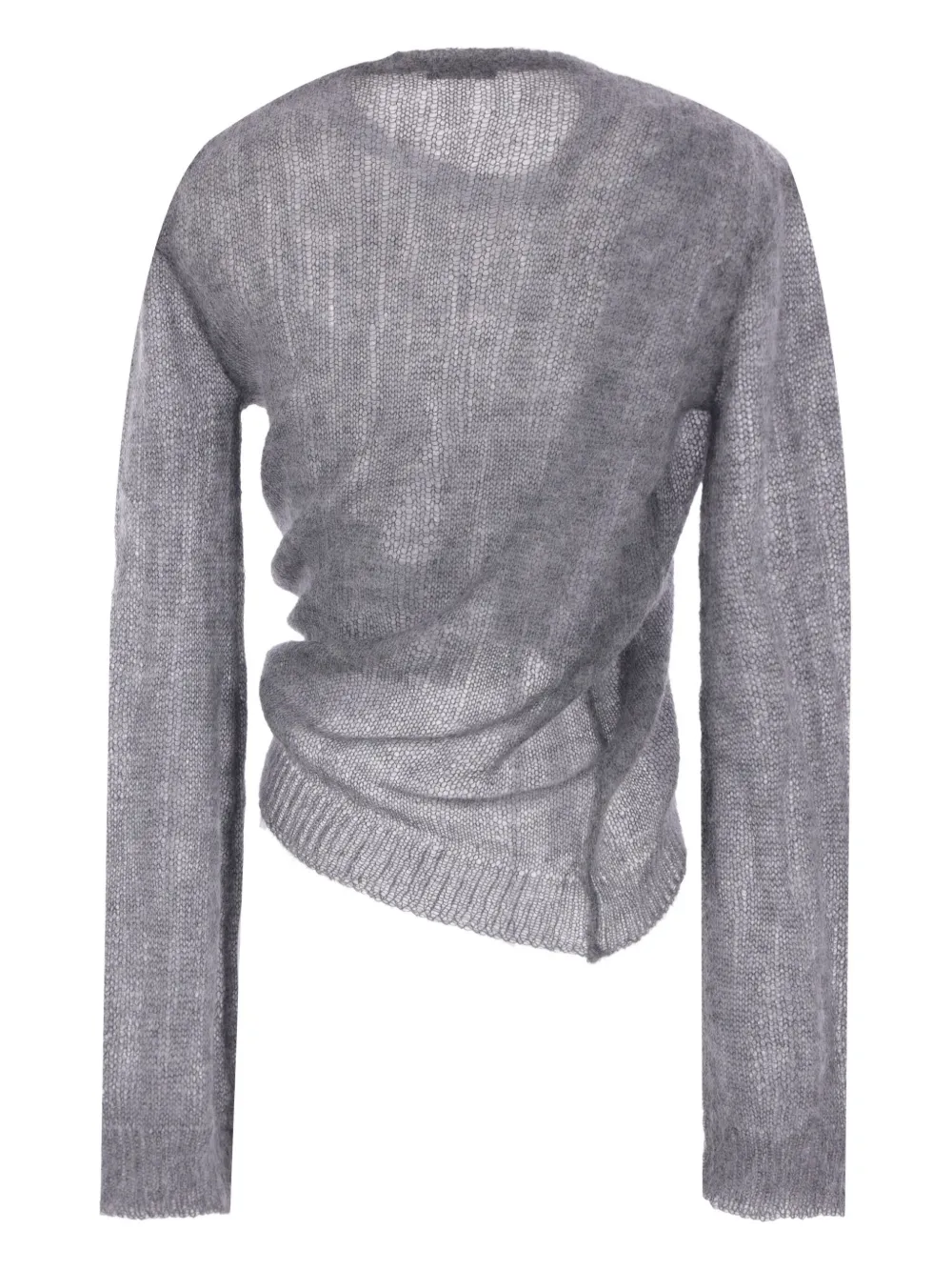 Ann Demeulemeester Asymmetrical Drawstring Sweater In Gray