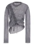 Ann Demeulemeester asymmetrical drawstring sweater - Grey