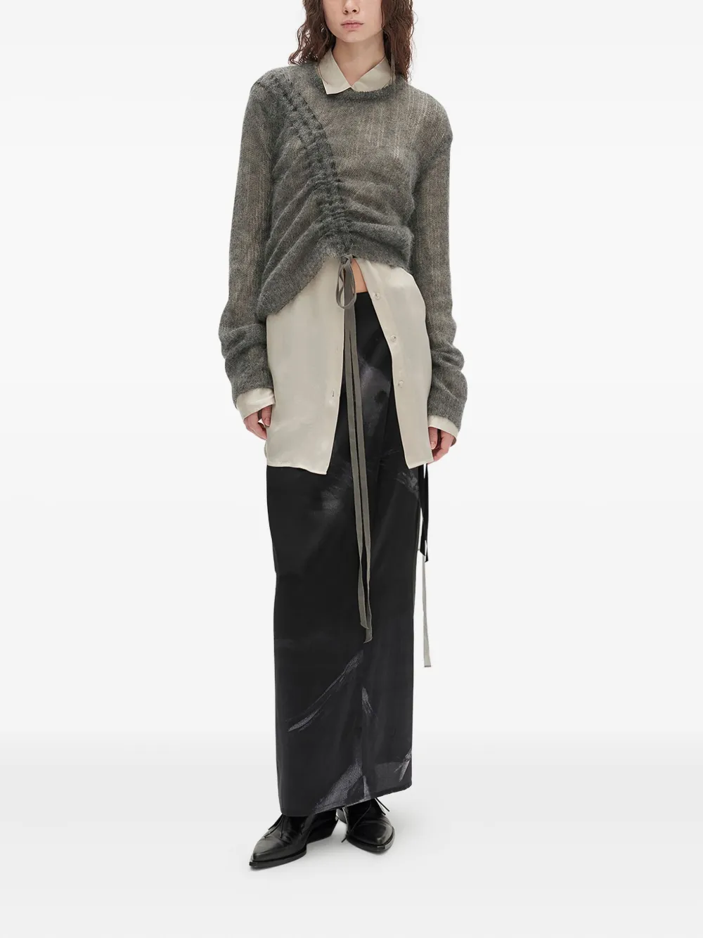 Ann Demeulemeester asymmetrical drawstring sweater | Knitted Sweaters | Image 2