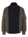 sacai double-breasted anchor-button coat - Blue