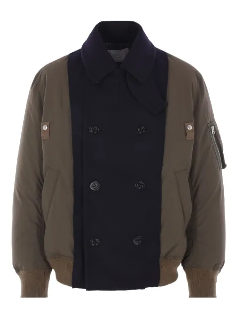 sacai double-breasted anchor-button coat