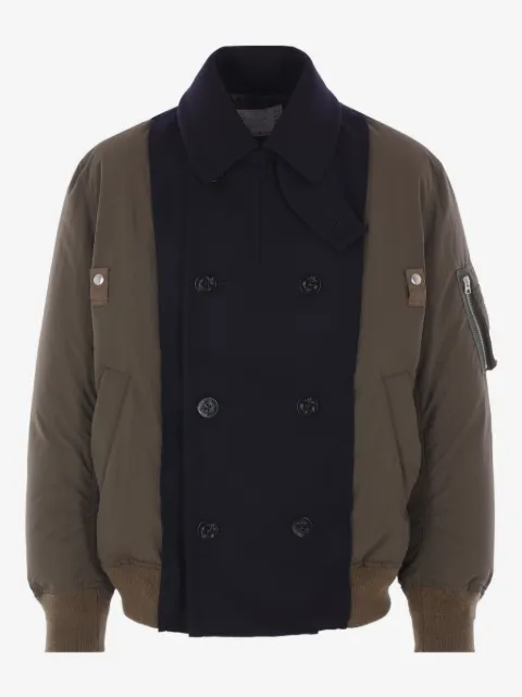 sacai double-breasted anchor-button coat