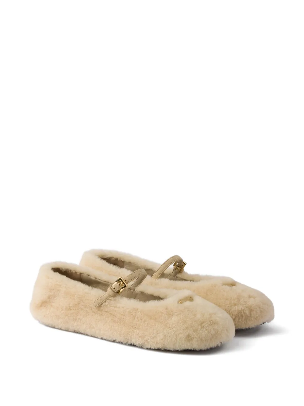 Prada Lammy ballerina's Beige