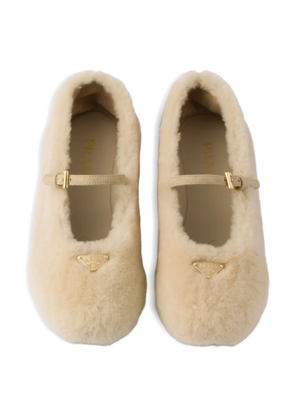 Prada Lammy ballerina's Beige
