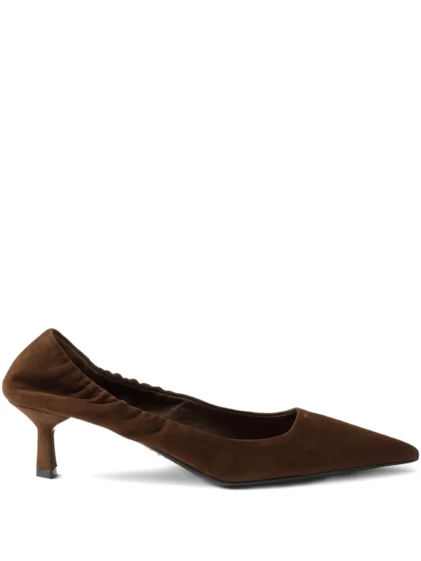 Prada pointed-toe Suede Pumps Brown FARFETCH IN