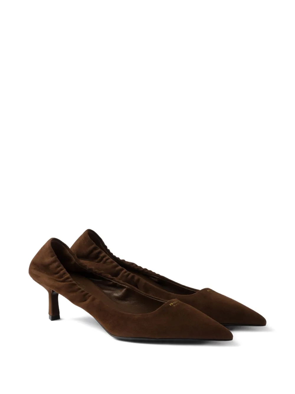 Prada pointed-toe suede pumps Brown