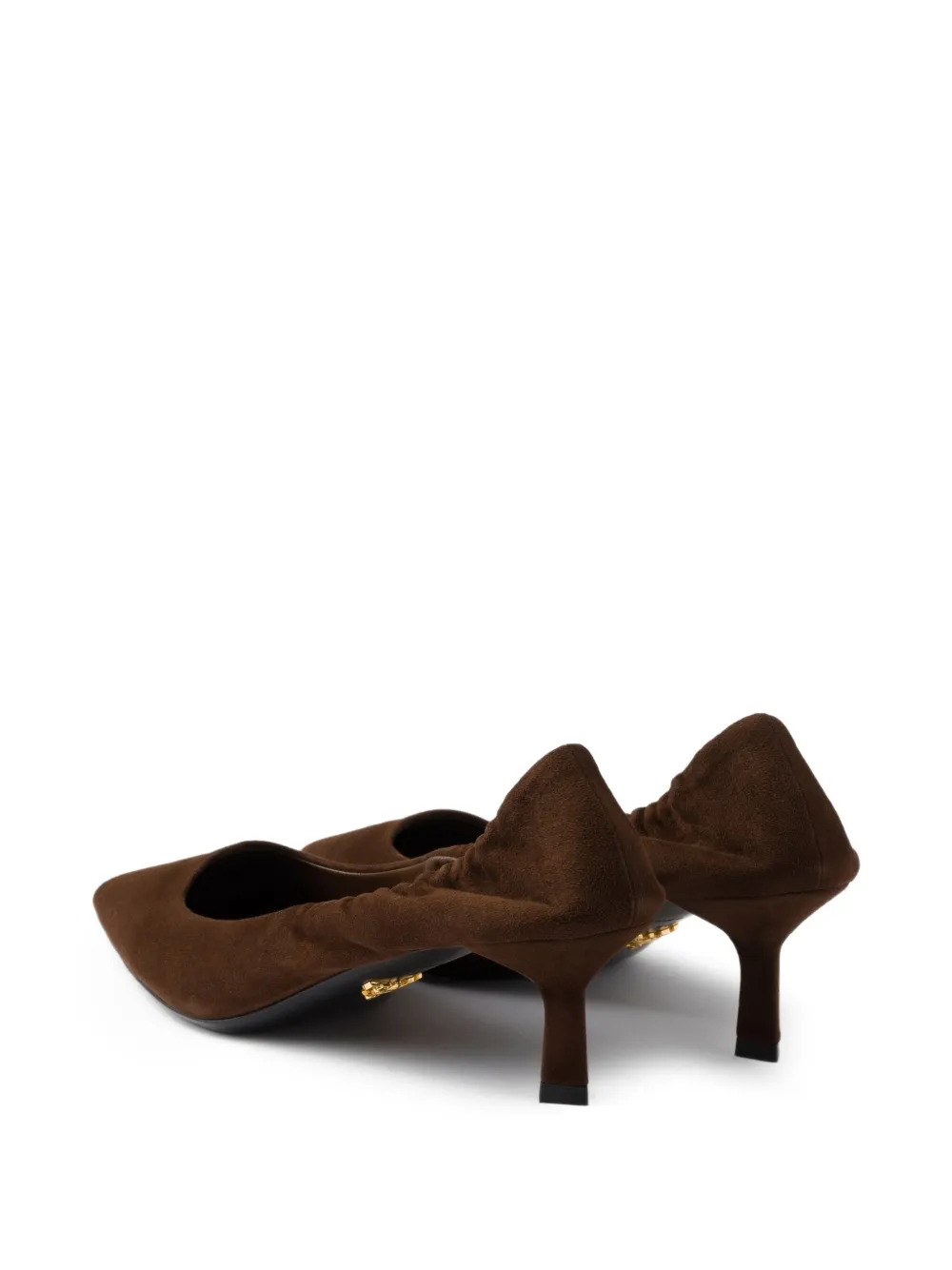 Prada pointed-toe suede pumps Brown