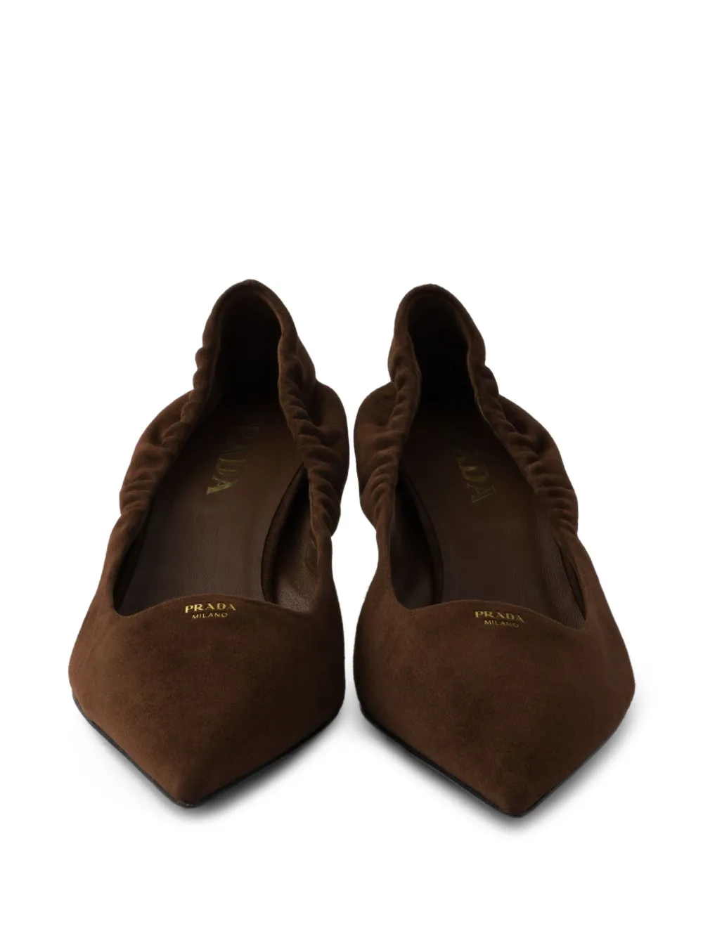 Prada pointed-toe suede pumps Brown