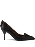 Prada 85mm Antiqued leather pointed-toe pumps - Black