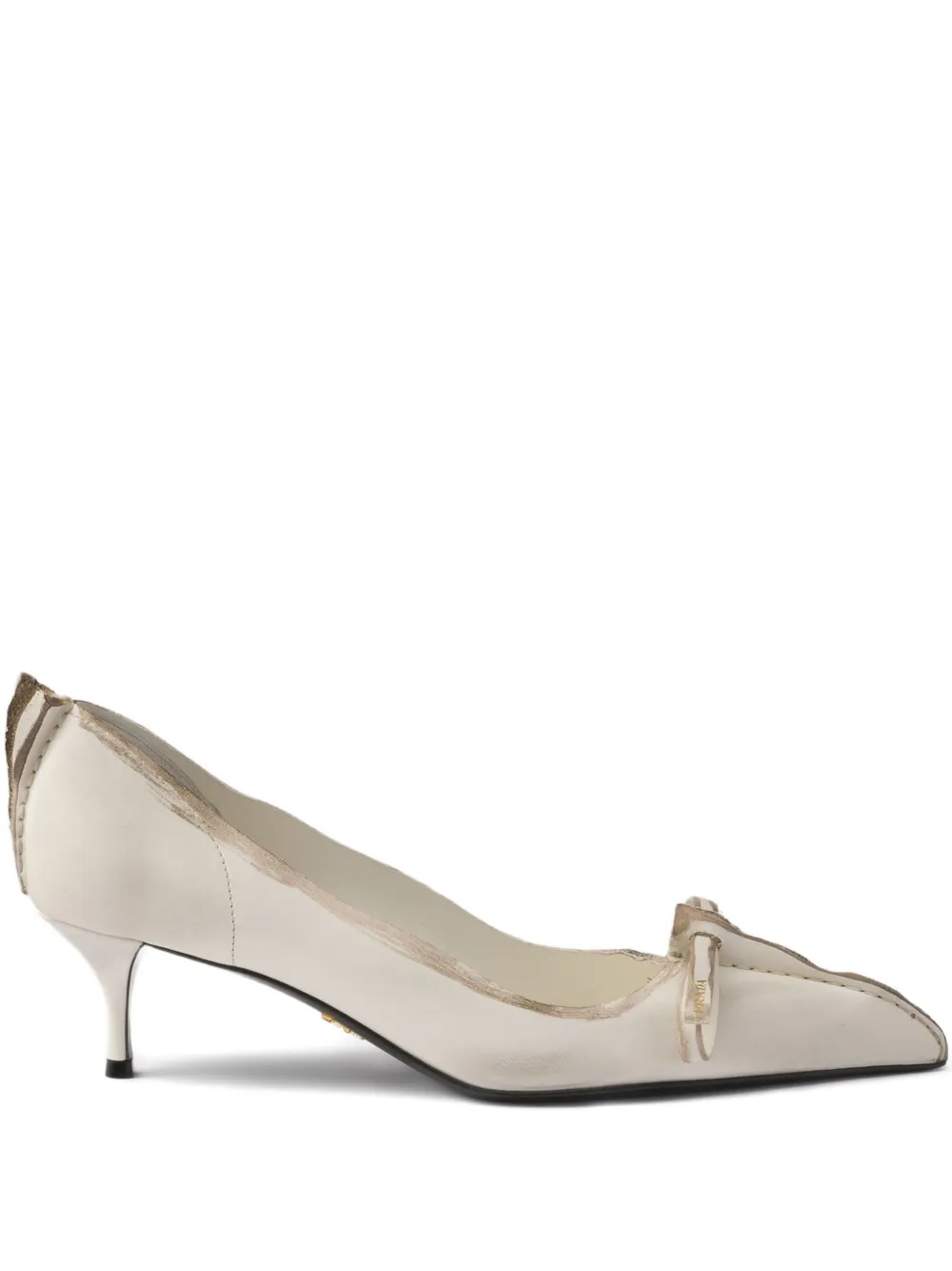 Prada 55mm Antiqued leather pumps Neutrals