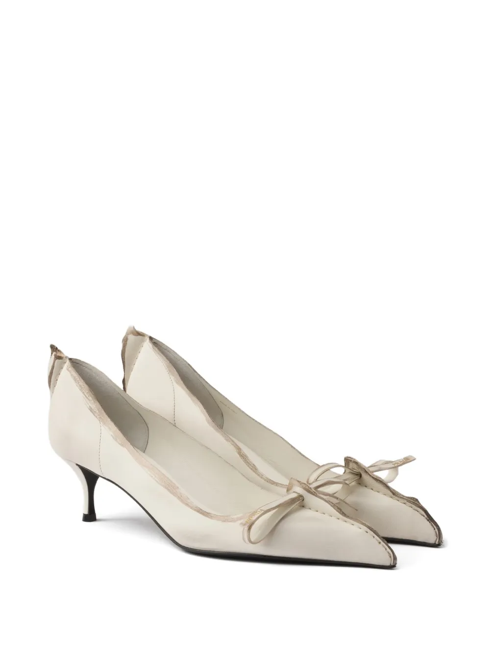 Prada 55mm Antiqued leather pumps Neutrals