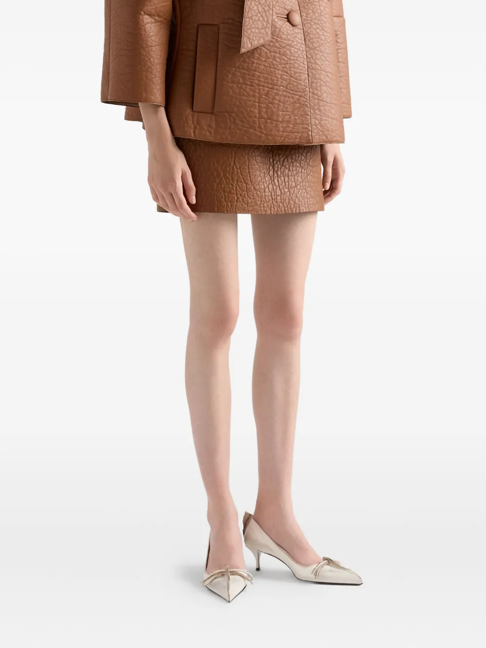 Prada 55mm Antiqued leather pumps Neutrals