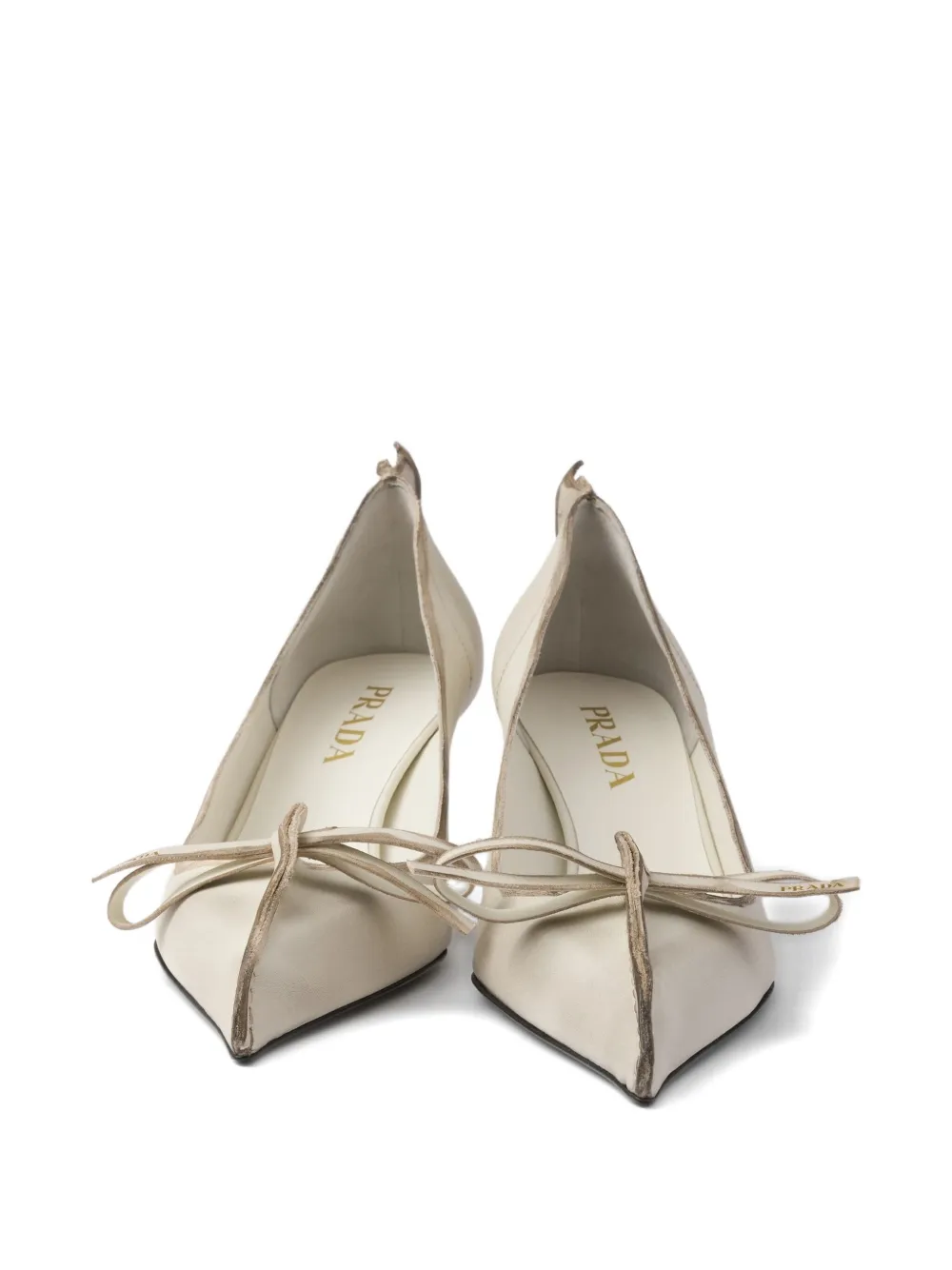Prada 55mm Antiqued leather pumps Neutrals