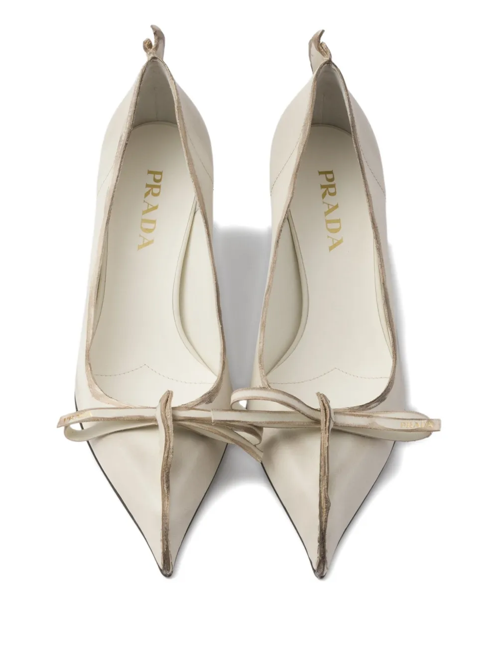 Prada 55mm Antiqued leather pumps Neutrals
