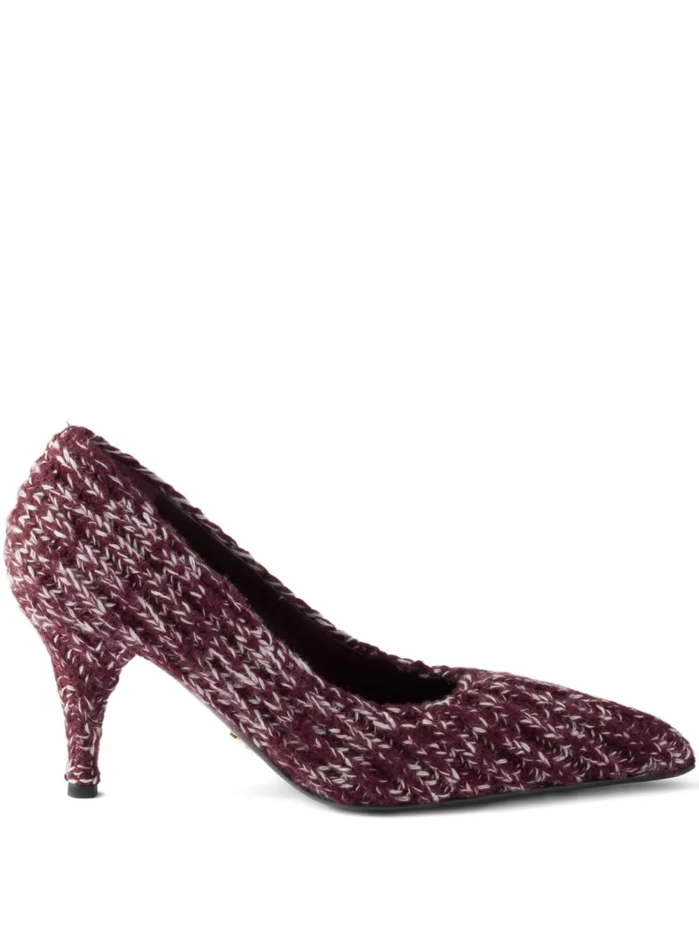 Prada Knitted Pointed-toe Pumps In Red