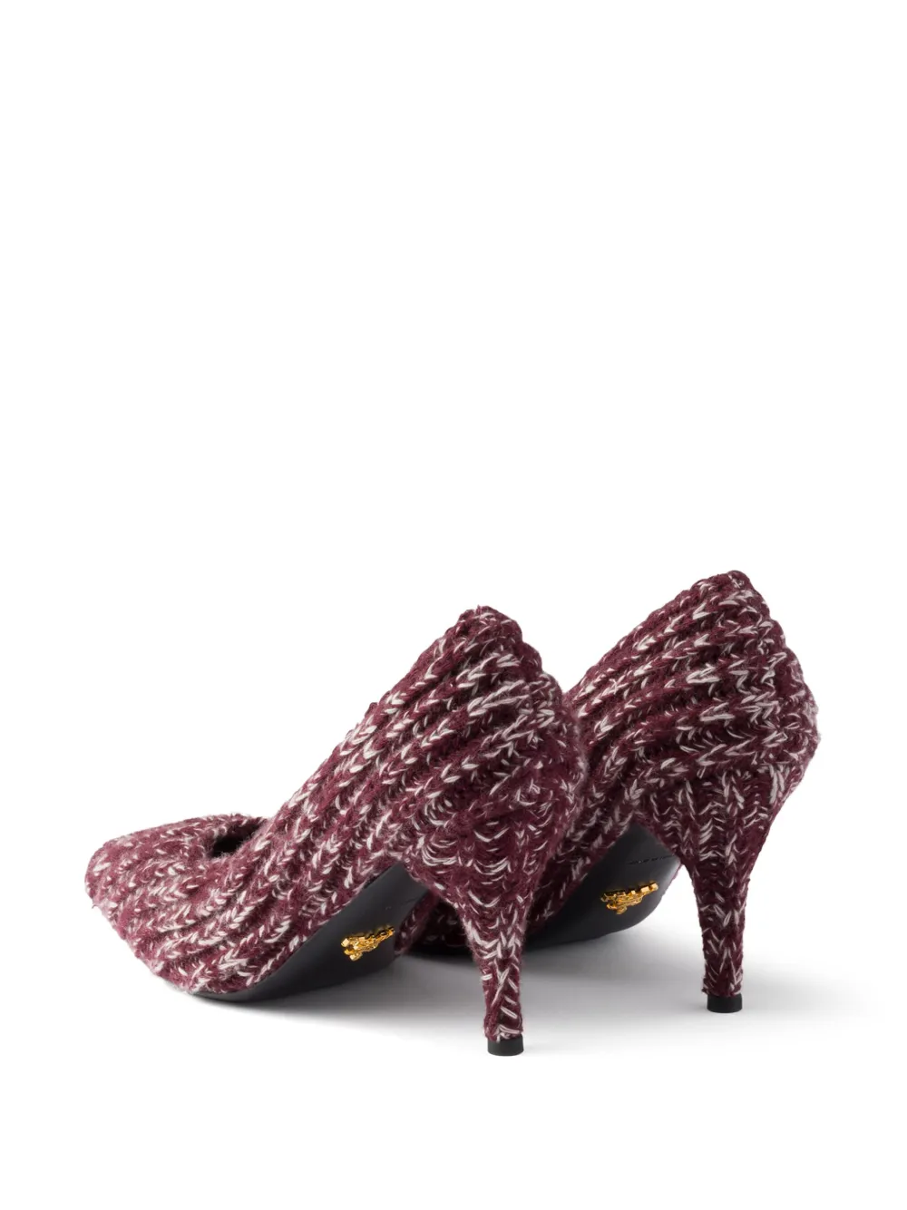 Prada Gebreide pumps met puntige neus Rood