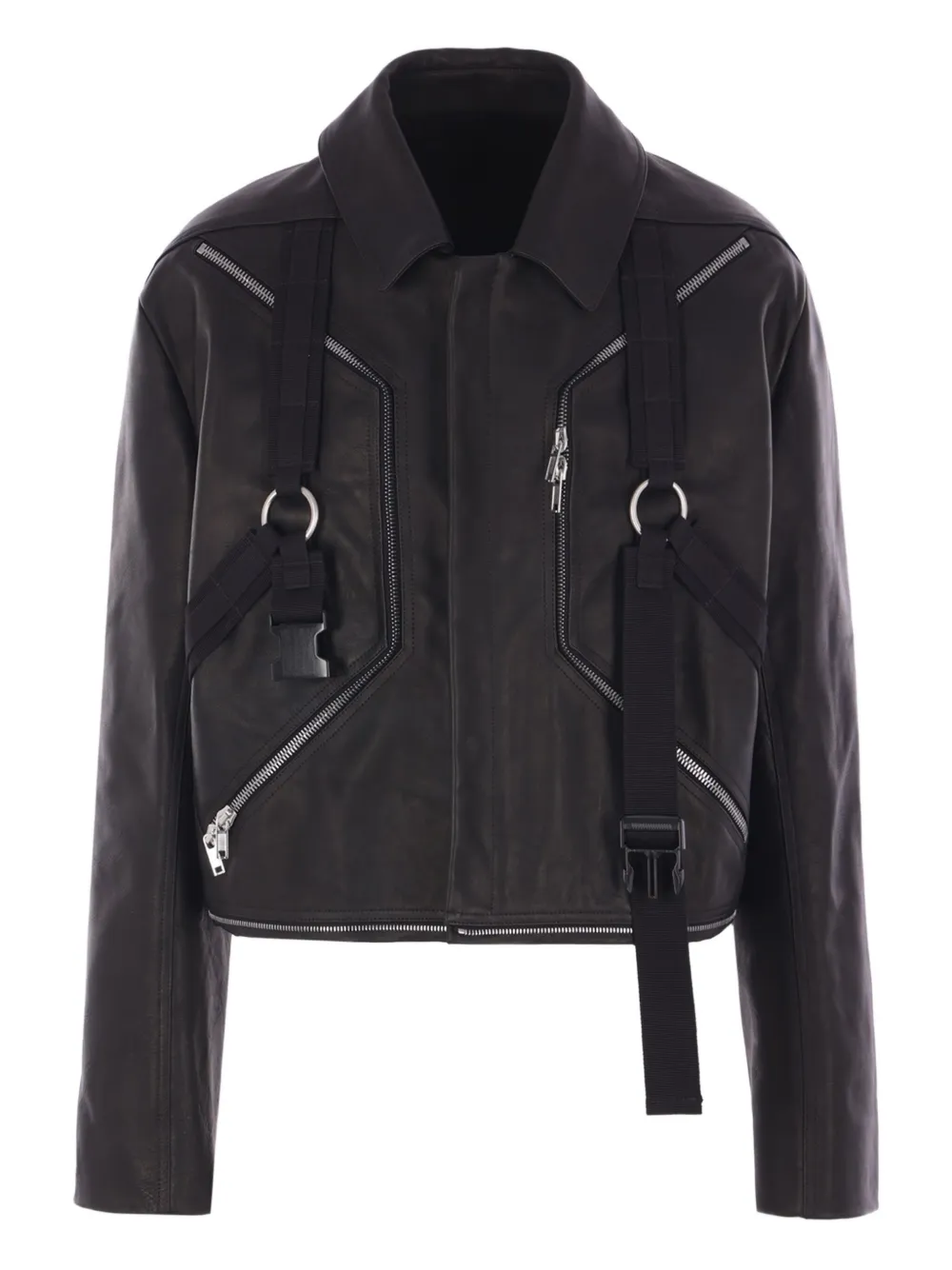 Rick Owens Blixia Jumbo Mac harness-detail coat - Zwart