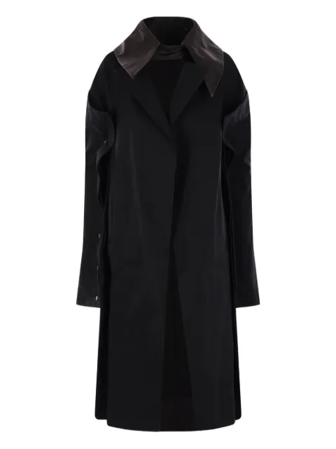 Yohji Yamamoto leather-collar coat