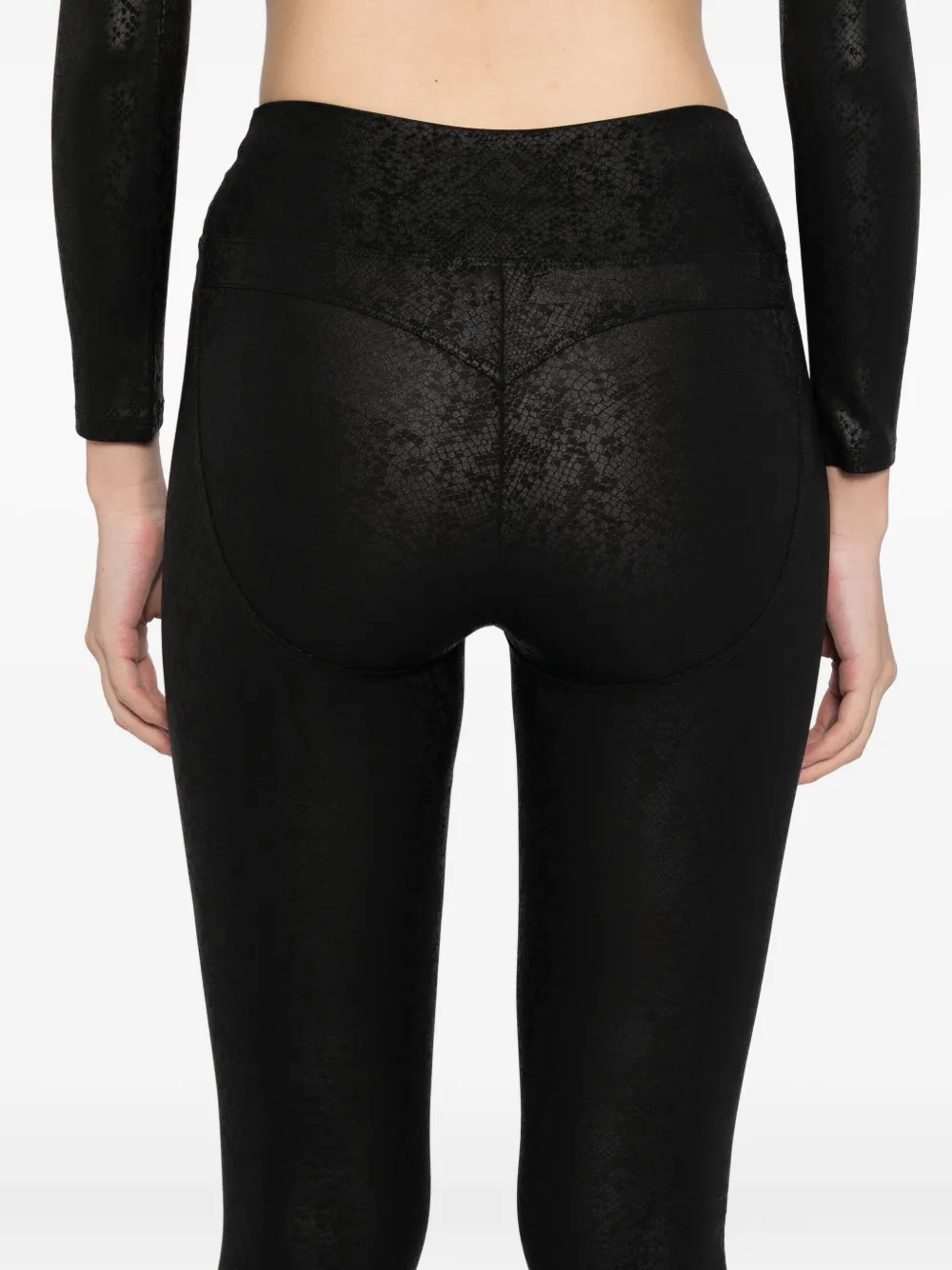 Tessitura Body Couture Snake Print Leggings In Black