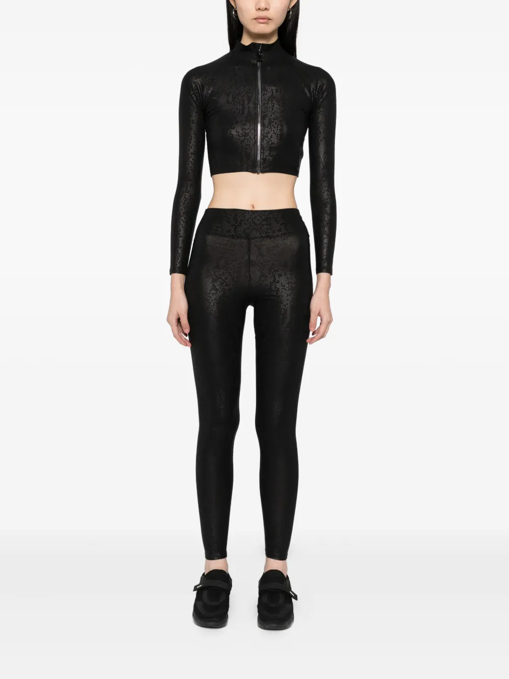Tessitura Body Couture Snake Print Leggings In Black
