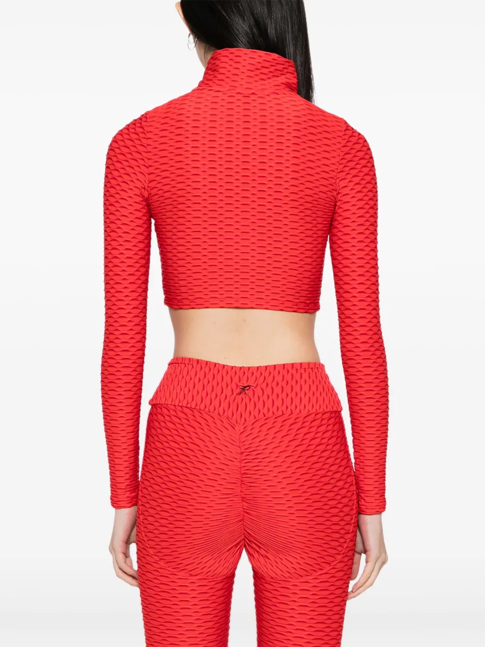 Tessitura Body Couture 3d Cropped Top In Red