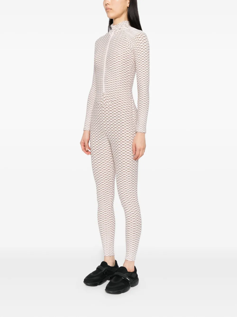 Tessitura Body Couture Fully Pleated Jumpsuit In Neutral