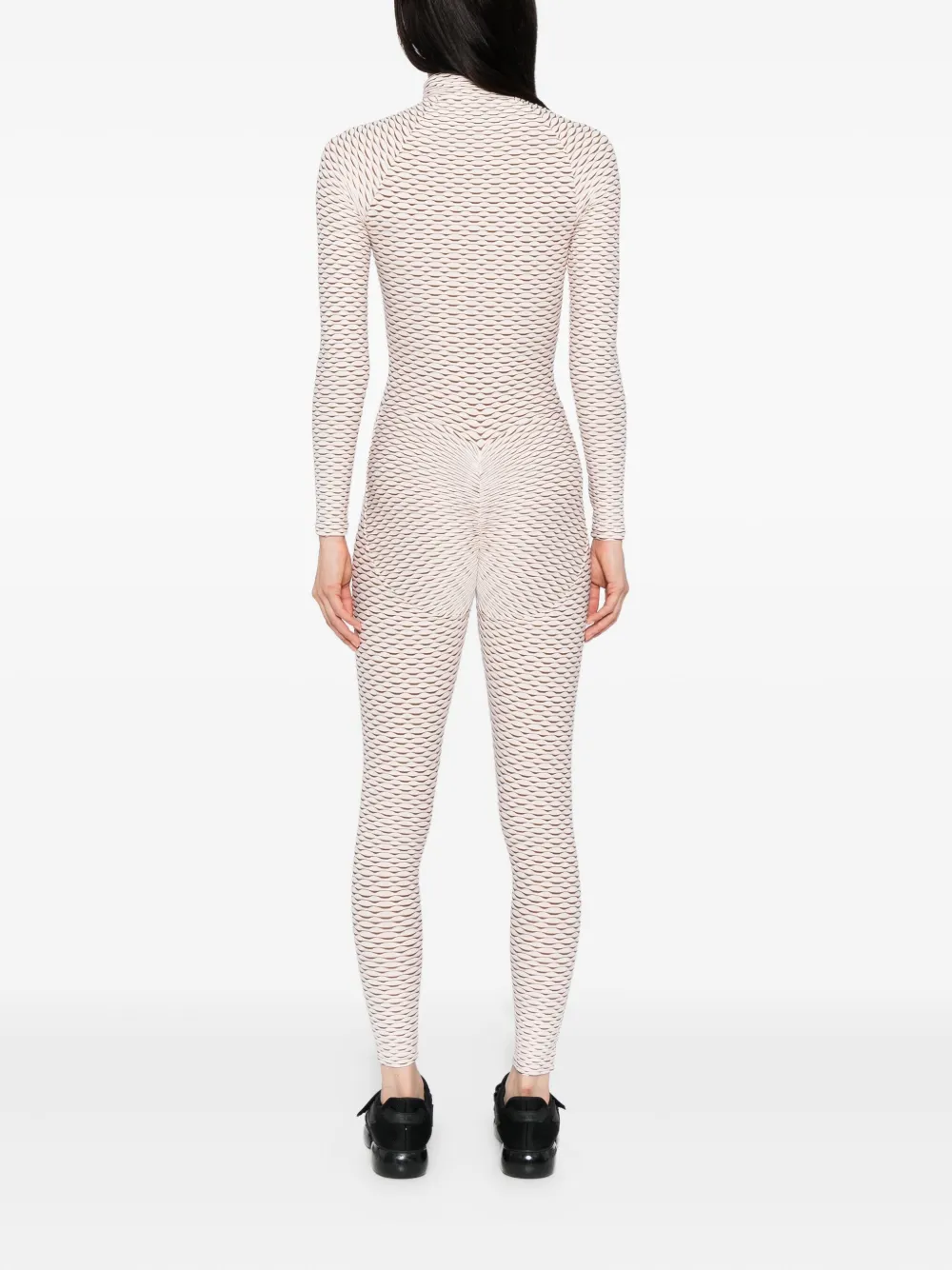 Tessitura Body Couture Fully Pleated Jumpsuit In Neutral