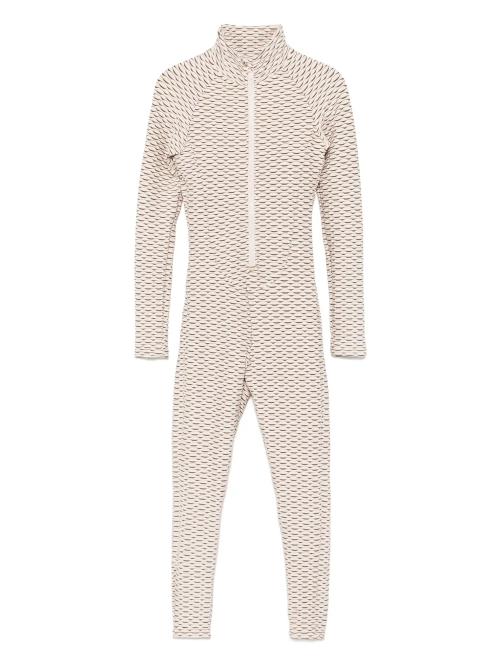 Tessitura Body Couture Fully Pleated Jumpsuit In Neutral