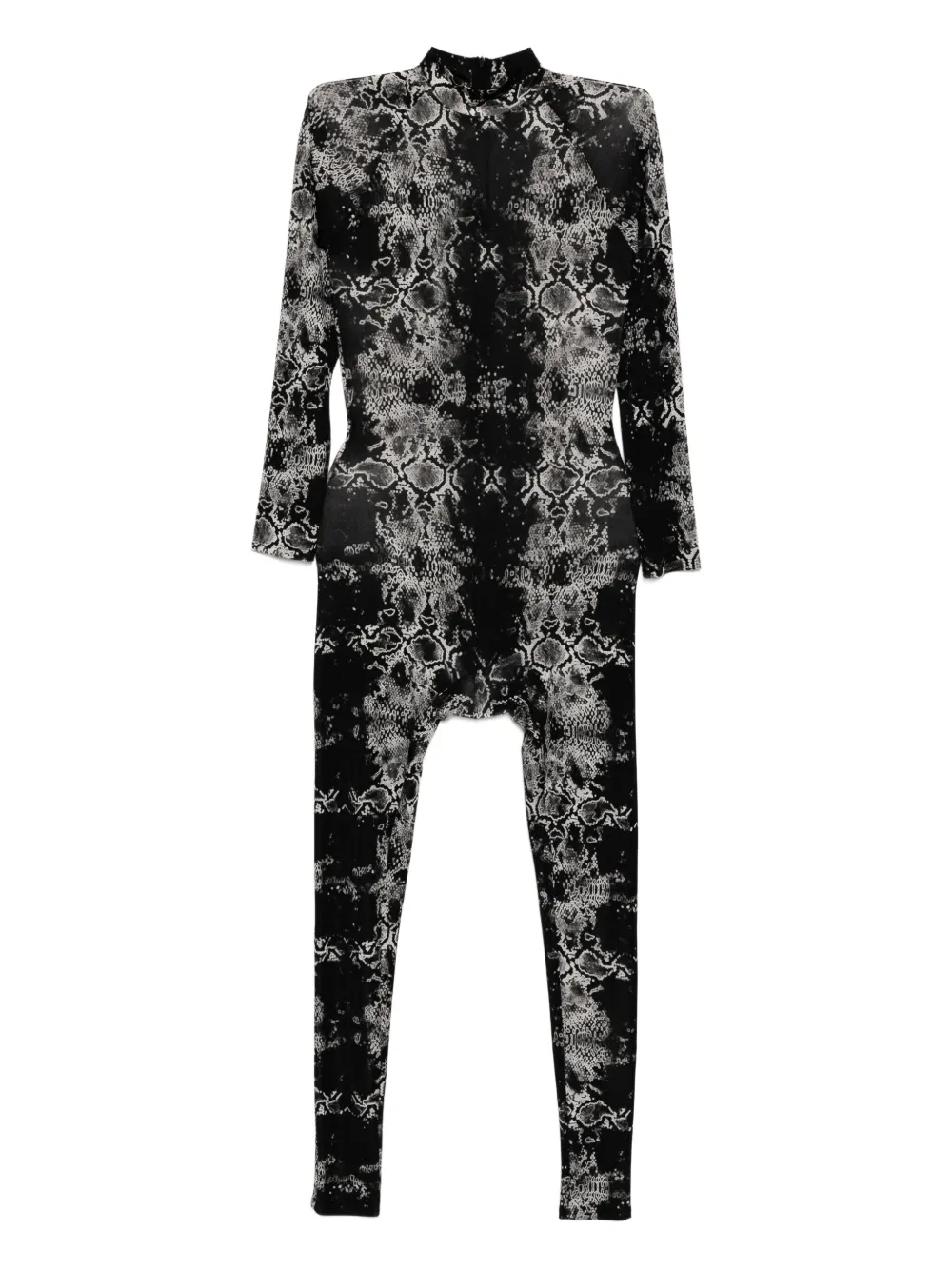 Tessitura Body Couture Printed Jumpsuit In Black