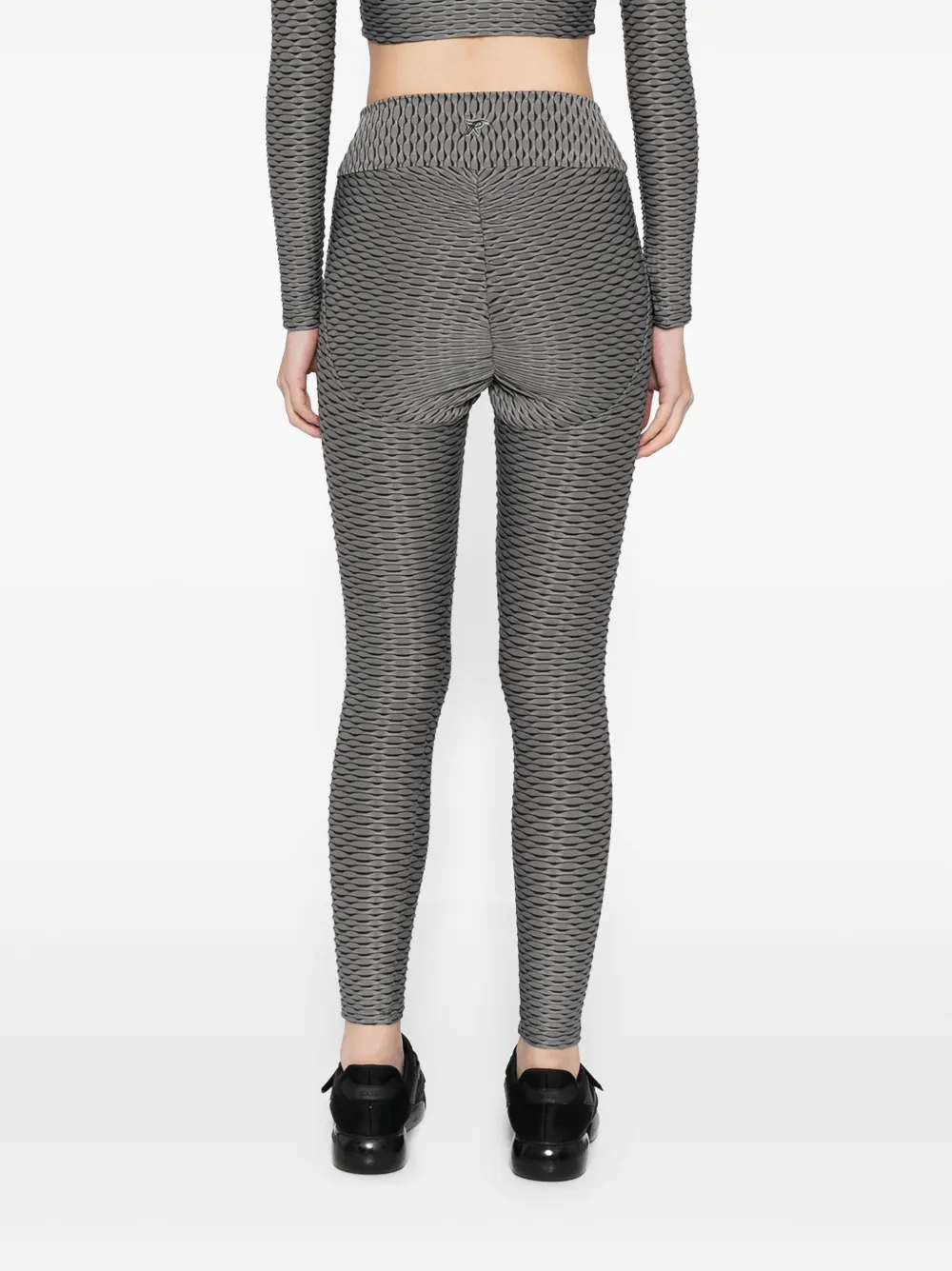 Tessitura Body Couture Fully Pleated Leggings In Gray