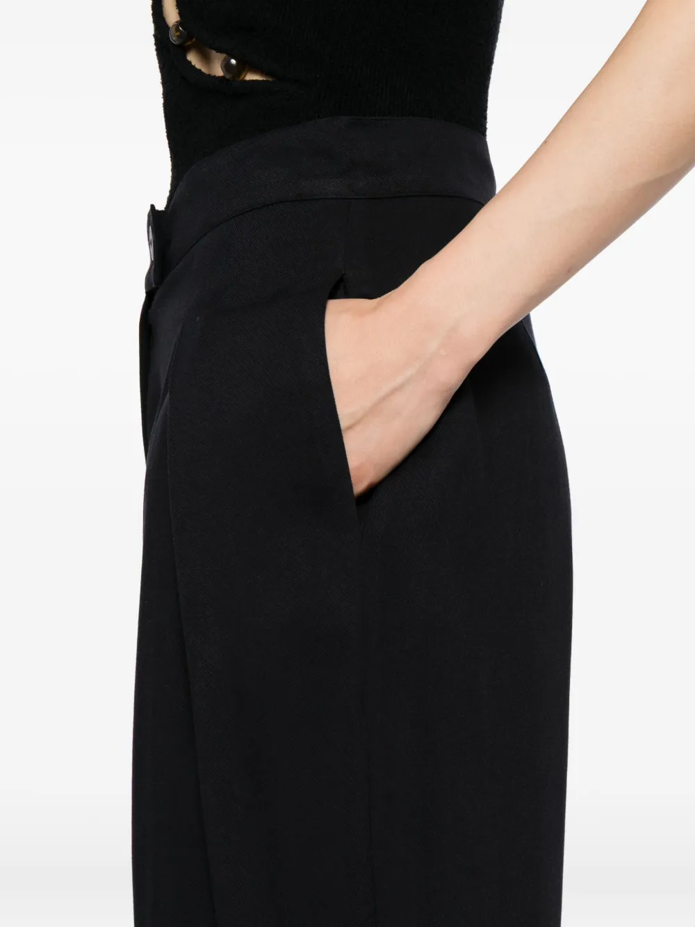 Tessitura Body Couture Folds Trousers In Black