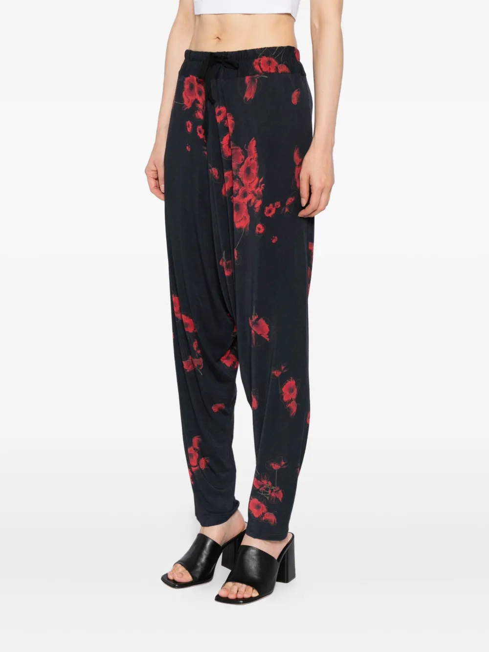 Tessitura Body Couture Poppies Folds Trousers In Black