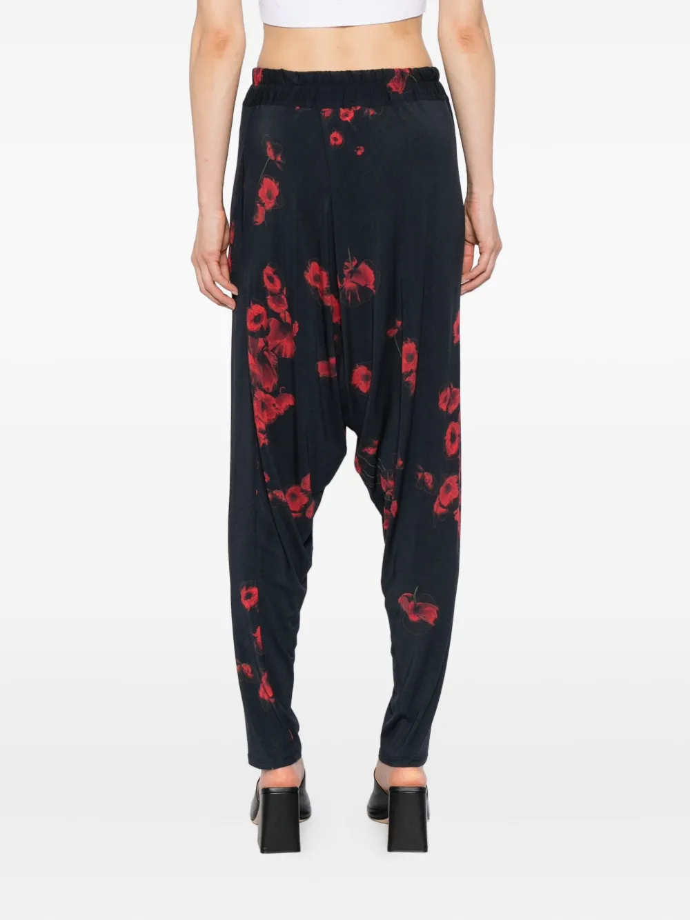 Tessitura Body Couture Poppies Folds Trousers In Black