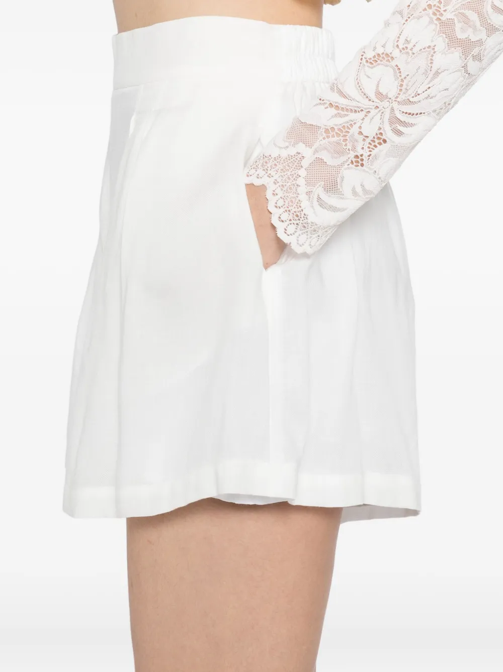 Tessitura Body Couture Viscose Shorts In White
