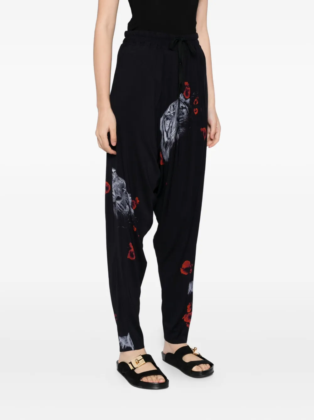 Tessitura Body Couture Tiger Folds Trousers In Black