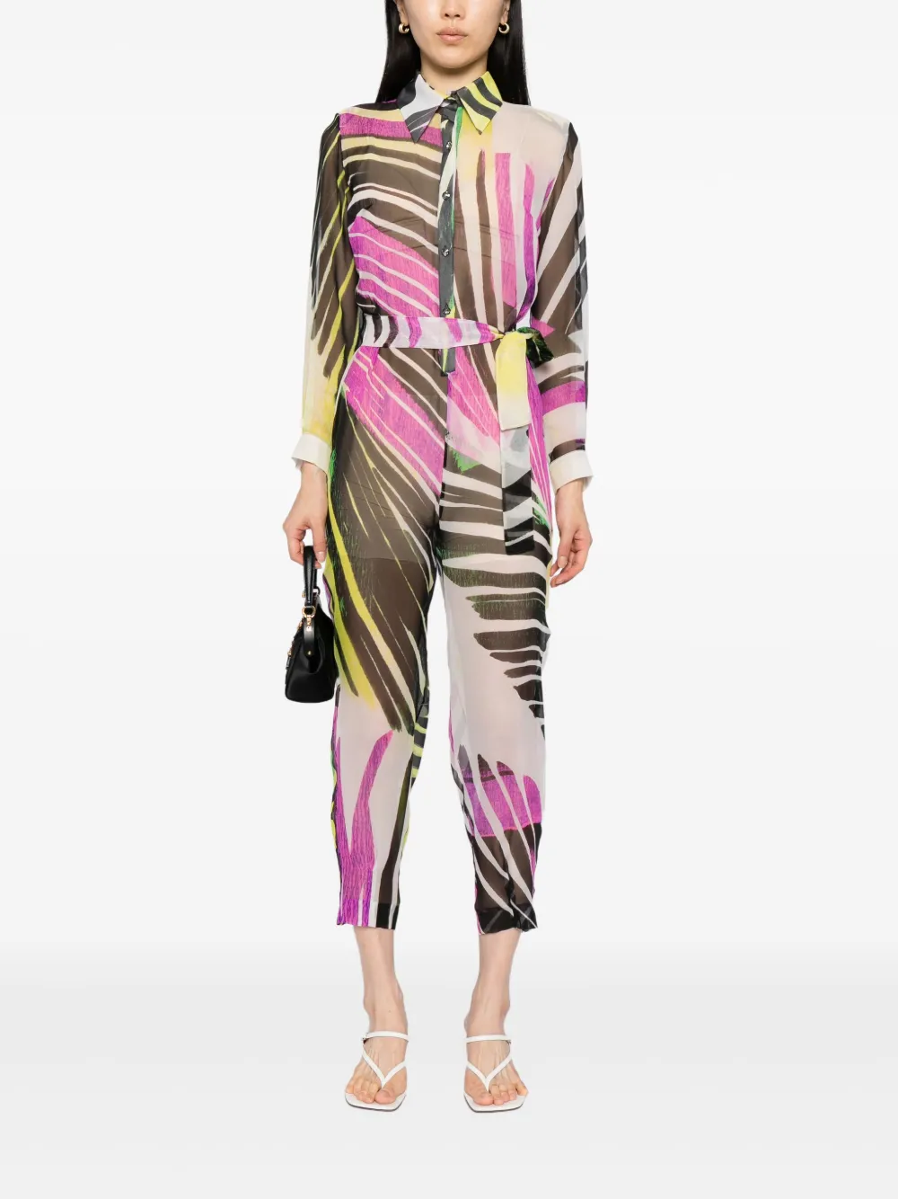 Tessitura Body Couture Jumpsuit met jungleprint - Wit