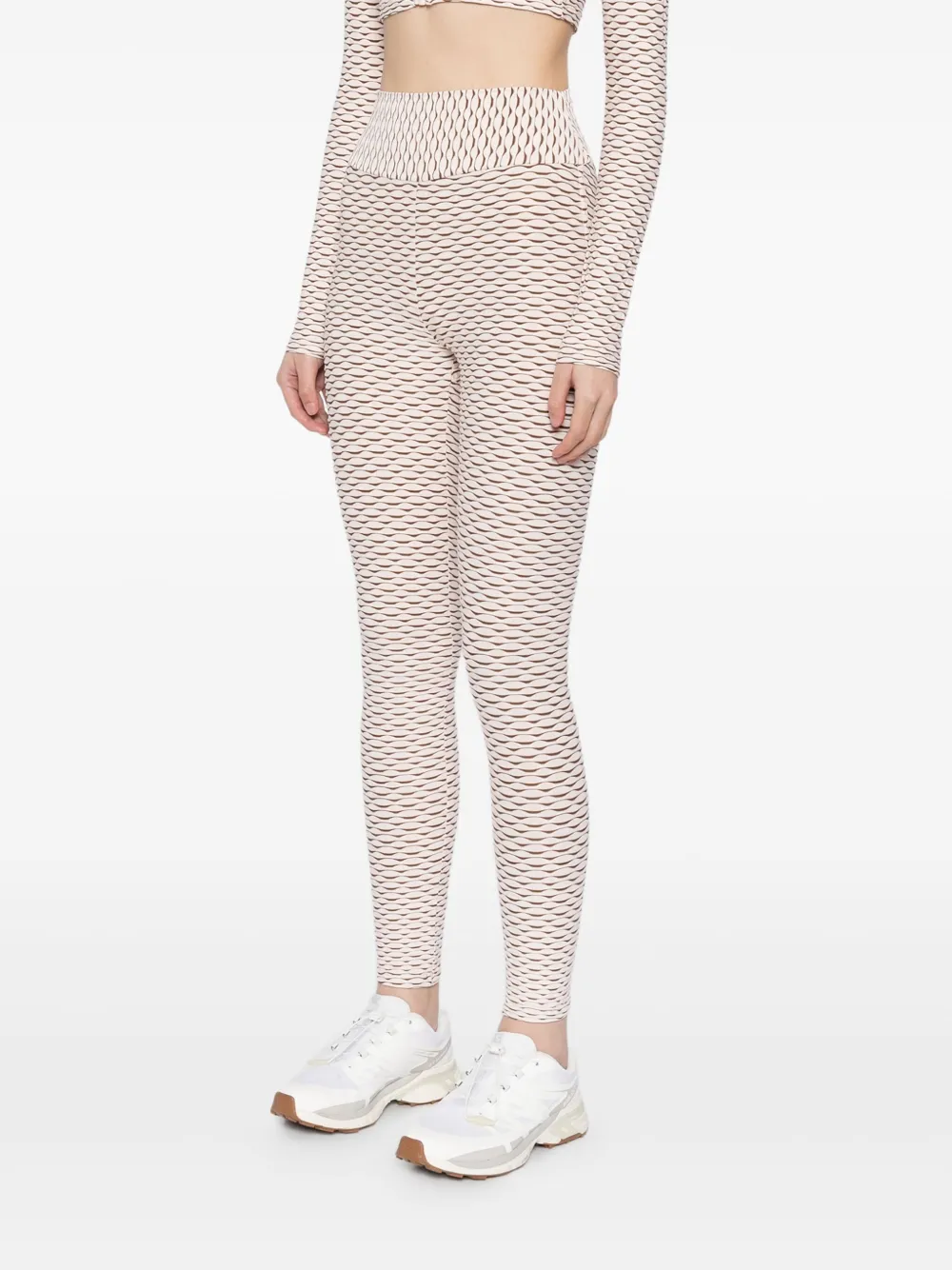 Tessitura Body Couture Fully Pleated Leggings In Neutral
