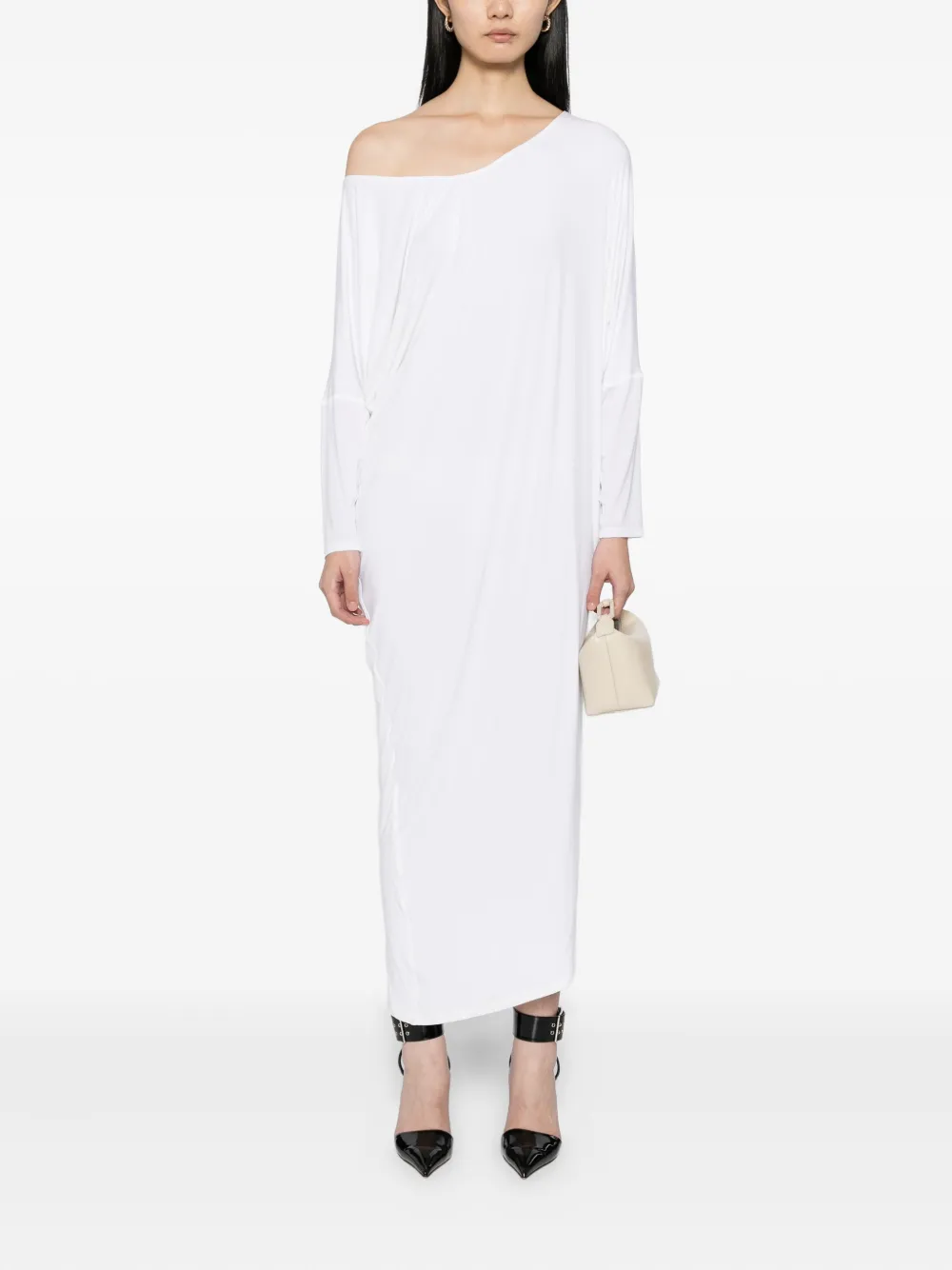 Tessitura Body Couture Gedrapeerde jurk - Wit