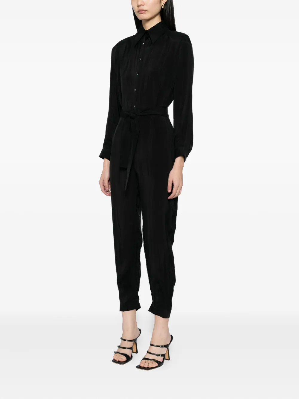 Tessitura Body Couture Cupro Jumpsuit In Black